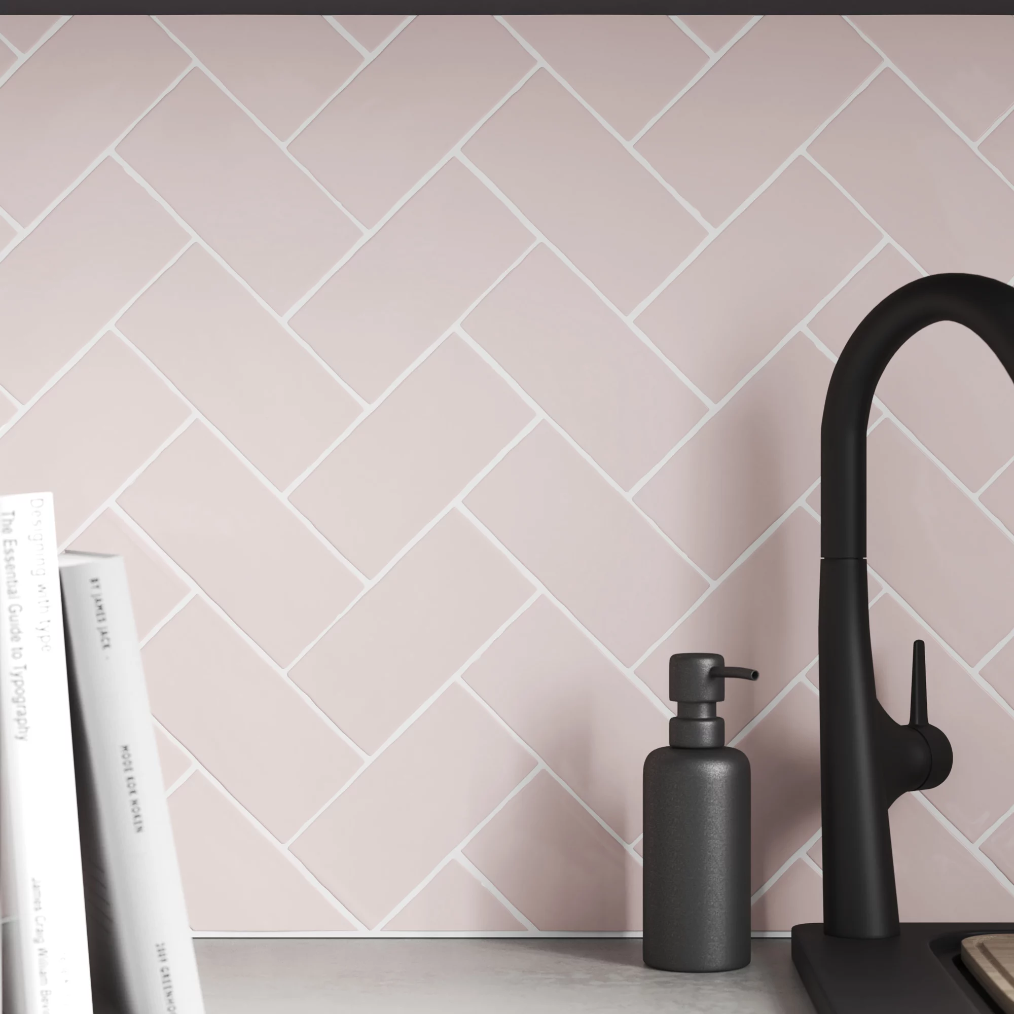 Vernisse Mauve Chalk Gloss Plain Ceramic Wall Tile, Pack Of 80, (L)150mm (W)75.4mm 6 Vernisse Mauve Chalk Gloss Plain Ceramic Wall Tile, Pack Of 80, (L)150mm (W)75.4mm - Image 4