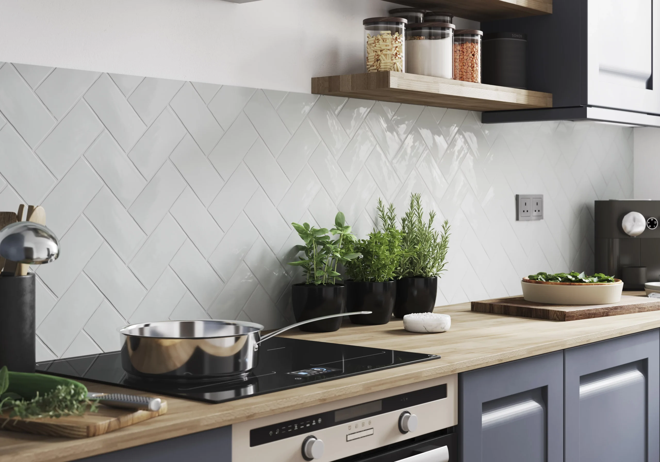 Vernisse Nimbus Cloud Gloss Plain Ceramic Wall Tile, Pack Of 80, (L)150mm (W)75.4mm 9 Vernisse Nimbus Cloud Gloss Plain Ceramic Wall Tile, Pack Of 80, (L)150mm (W)75.4mm - Image 7