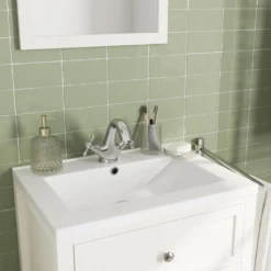 Vernisse Sage Green Gloss Plain Ceramic Wall Tile, Pack Of 80, (L)150mm (W)75.4mm -Trade point vernisse sage green gloss plain ceramic wall tile pack of 80 l 150mm w 75 4mm5057741375442 01i