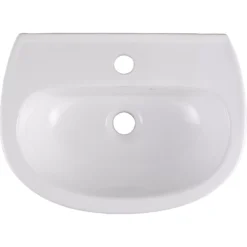 Zuari White Oval Wall-mounted Cloakroom Basin (W)45cm 7 Zuari White Oval Wall-mounted Cloakroom Basin (W)45cm -Trade point zuari white oval wall mounted cloakroom basin w 45cm3663602768609 03bq