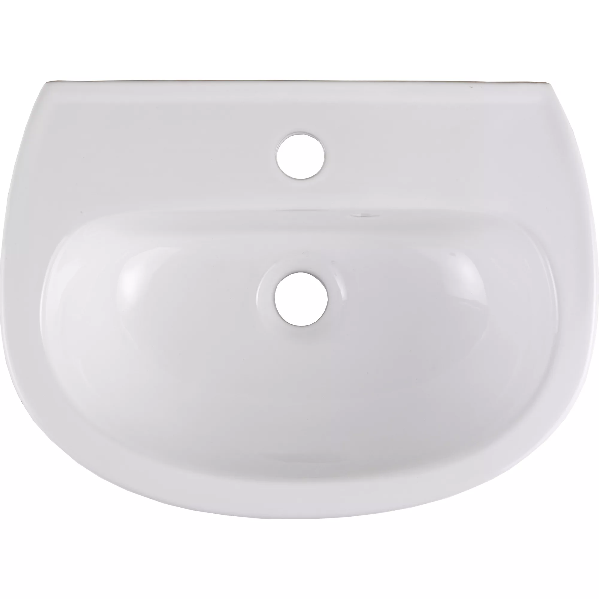 Zuari White Oval Wall-mounted Cloakroom Basin (W)45cm 5 Zuari White Oval Wall-mounted Cloakroom Basin (W)45cm - Image 3